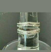 1CT Anello Diamante Sintetico 14k Placcato Oro Bianco Split Stelo Solitario - £62.11 GBP