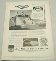 1938 Print Ad Gulf Marine White Gasoline Man on Yacht Pulls Up To Dock - £10.73 GBP