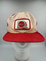 Vtg Lufkin Trucker Hat Tape Measure Patch Snapback Cap USA MADE Red White - £10.36 GBP