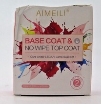 AIMEILI Gel Nail Polish Builder Base and No Wipe Top Set Soak Off UV LED... - $12.75