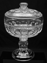 Vintage 11&quot; TIFFIN Lidded Compote Wedding Bowl KING&#39;s CROWN Candy Jar Nu... - $25.40 CAD
