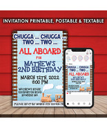 Train Invitation &amp; Social Media Post Template - Party - Editable in Phot... - $11.99