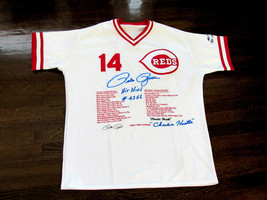 PETE ROSE HIT KING 4256 CHARLIE HUSTLE REDS SIGNED AUTO STAT LE HOME JER... - £315.55 GBP