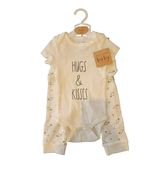 RAE DUNN Baby Bodysuit Set | Hugs &amp; Kisses | 4 pc | 6-9M | NWT - £14.89 GBP