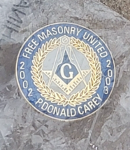 Masonic Shriners Free Masonry United 2003 P. Donald Carey Vintage Lapel ... - £8.00 GBP