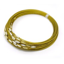 1 Gold Neck Wire Stainless Steel Choker Neckwire Wholesale Screw Clasp 17.5&quot; - £3.51 GBP