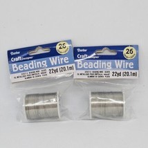 Lot of 2 Rolls DARICE Beading Wire Silver Tone 26 Gauge Total 44 Yards - £8.04 GBP