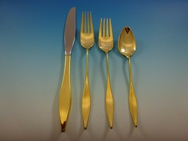 Lark Gold by Reed & Barton Sterling Silver Flatware Set For 12 Service Vermeil - $4,153.05