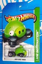 Hot Wheels 2012 Premiere #35 Angry Birds Minion Green 2013 HW Imagination Card - £2.34 GBP