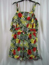 NWT XOXO Tropical XL Peek A Boo Shoulder Adjust Strap Short Jump Suit Org $59.00 - £5.30 GBP