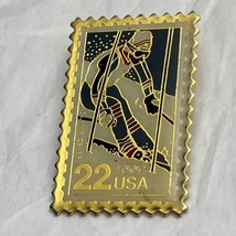 1988 US Olympic Ski Team Skiing USA Winter Sports Enamel Lapel Hat Pin - £6.34 GBP