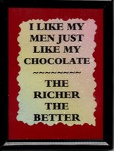 Men Like Chocolate 3&quot; x 4&quot; Framed Refrigerator Magnet Kitchen Decor Cand... - £3.99 GBP
