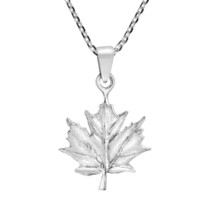 Darling Nature Maple Leaf  Sterling Silver Pendant Necklace - £13.88 GBP