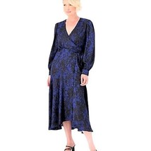 Susan Graver Occasions Printed Woven Jacquard Wrap Dress SMALL PETITE (1001) - £30.36 GBP