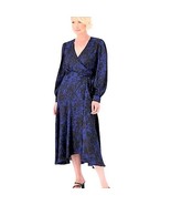 Susan Graver Occasions Printed Woven Jacquard Wrap Dress SMALL PETITE (1... - £30.50 GBP