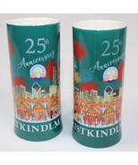 Set Of 2 Chicago Christkindlmarket 25th Anniversary Tall Teal Mugs Green... - £12.32 GBP