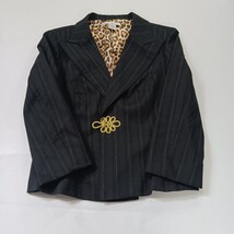 WD Platinum RN#111745 Women's Black Striped Blazer Size 10 image 12
