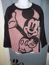 Disney Jumping Beans Red Heathered Mickey Mouse Long Sleeve T-Shirt Size 5T NEW - $16.06