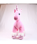 BUILD A BEAR PINK CANDY CANE UNICORN SPARKLE CHRISTMAS STUFFED ANIMAL PL... - $15.55 CAD