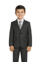 Boys Charcoal Grey Slim Suit (Scholar) - $1,308.45 MXN+