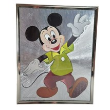 Disney Mickey Mouse Foil Silver Framed Print 8 x 10 - £13.99 GBP