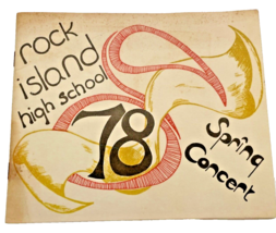 Band Program Rock Island Illinois High School Spring Concert Vintage 1978 - £18.28 GBP