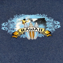 Hilo Hattie Alstyle Mens Tshirt Sz Med Blue Hawaii Surfboard Front/Back Logo - £11.19 GBP