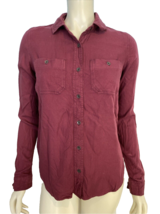 Mudd Burgundy Long Sleeve Blouse Size XS - $176.51 MXN
