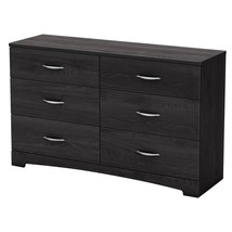 Gray Oak Wooden 6 Drawer Dresser Chest Drawers Clothes Storage Bedroom Furniture - £340.54 GBP
