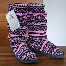 New York Jets Boots Size 7/8 NWT Slippers Knit Fleece Lined Pink Rubber Sole - £34.46 GBP
