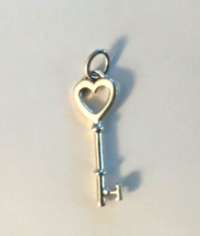 TIFFANY &amp; Co Open Heart Key Necklace Sterling Silver 1.25&quot; T - $203.06