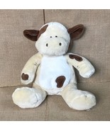 Plush Baby Boyds Cow Lovey Rattle Stuffed Animal Soft Toy Embroidered Ey... - $21.78