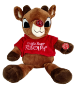 Huggie Hugs Rudolph The Red Nosed Reindeer 14&quot; Plush Talks Nose Glows SE... - £8.43 GBP