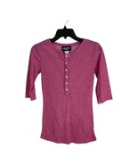 Junk Food Youth Kids Shirt Adult Size Medium Pink Ribbed Henley 3/4 Sleeve - £18.89 GBP