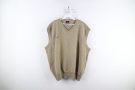 Vintage Nike Mens Large Faded Travis Scott Mini Swoosh Knit Sweater Vest Beige - £54.94 GBP