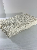 White Soft Crochet Baby Blanket Afghan Crib Throw 43&quot; X 43&quot; Unisex Boy Girl - £17.86 GBP
