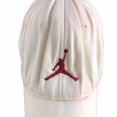 Air Jordan Jumpman Nike Cap White Red Logo Baseball Fitted Hat Flexfit S/M U25 - $27.84