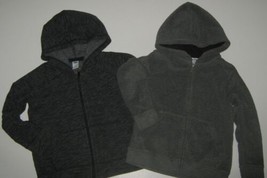 Lot of 2 Size 5 Boys Children Jackets Hooded Black Gray Giranimals Old Navy - £4.35 GBP