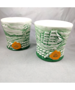 Cutty Sark Scotch Whiskey Ceramic Cup (2) Mug 1998 Clipper Ships Green W... - £9.63 GBP