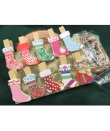 10pcs Christmas Stocking Wooden Clips,Photo Paper Pegs,Christmas Party D... - £2.52 GBP