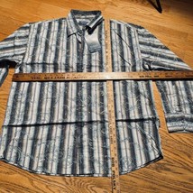 Y2K NEW Vintage Koman Sport Striped Button Front Shirt Long Sleeve Men&#39;s Sz XL - £23.70 GBP