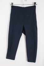 Girlfriend Collective S Blue Leggings High Rise Capri Stretch Activewear 4012 - £22.31 GBP