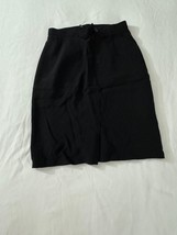 Carlisle RN#69161 Women's 100% Wool Rear Zip Pencil Black Skirt Size 2 Waist 24" image 2