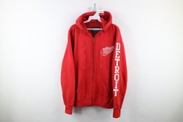 Vtg Womens Large Distressed Spell Out Detroit Red Wings Hockey Full Zip ... - $44.50