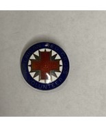 Vintage American Red Cross Volunteer Enamel Pin Navy Color With Silver T... - £9.44 GBP