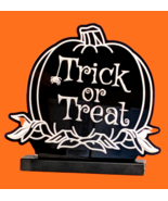 Halloween Trick or Treat Lighted LED Pumpkin Sign Jack o&#39; Lantern Custom... - £21.07 GBP