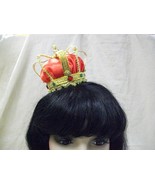 Clip on Mini Queen Crown King Gold &amp; Red Majesty Fancy Dress Princess Pr... - $20.29 CAD