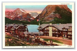 Molti Glacier Hotel Glacier National Park Montana MT Unp Lino Cartolina S12 - £4.00 GBP