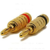 10 Pair Speaker Wire Banana Plugs Gold Plated Audio Connectors - 20 Pcs Lot Pack - £31.08 GBP