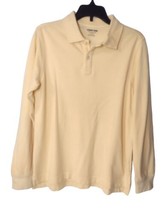 Lands End Youth Boys Long Sleeve Polo Shirt Size M 10/12 Yellow School U... - £9.33 GBP
